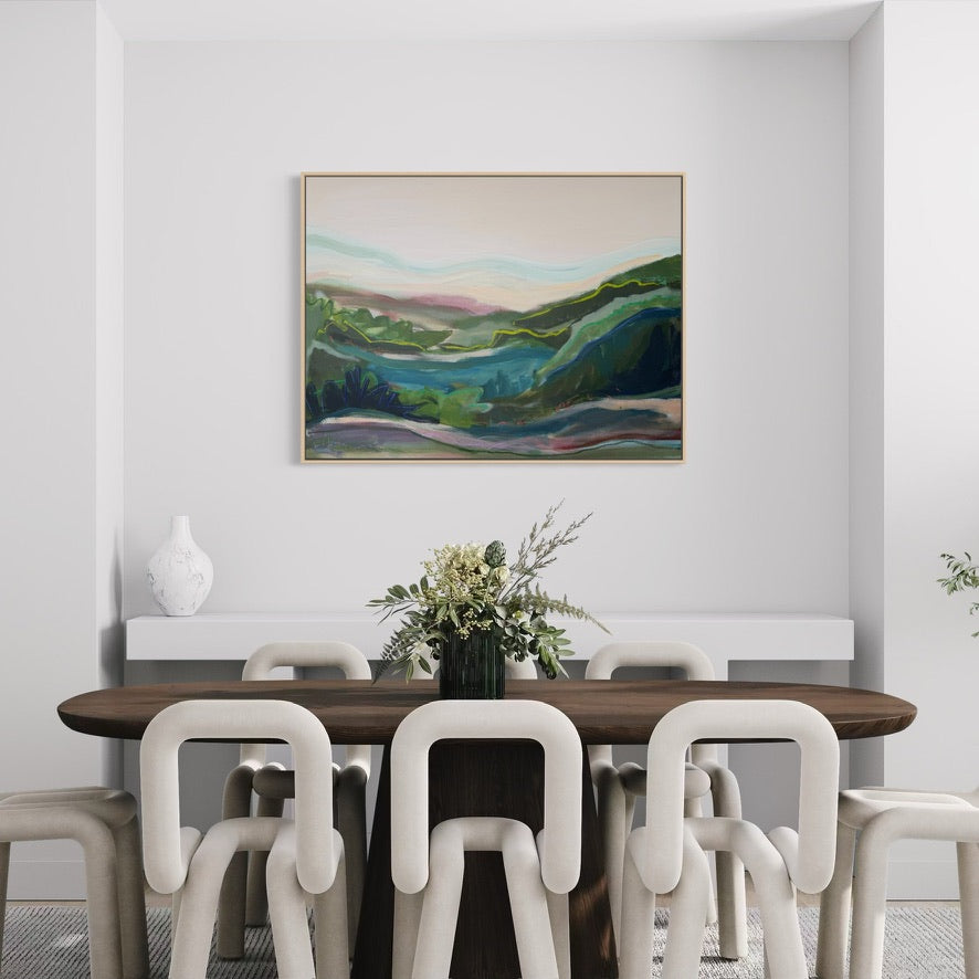 36" x 48" Abstract Landscape | Acrylic and oil stick on canvas