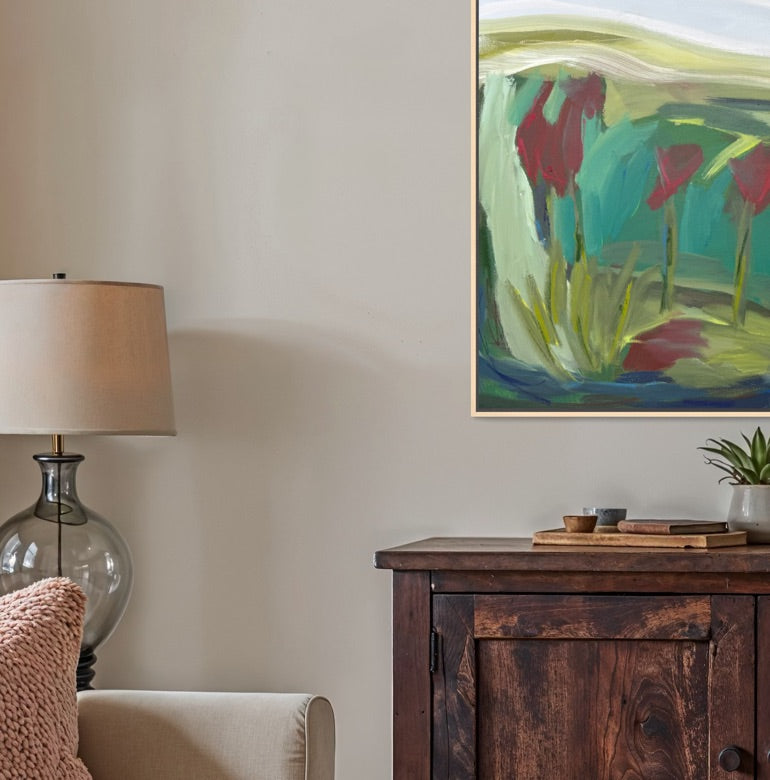 36" x 48" | Garden with a view, I