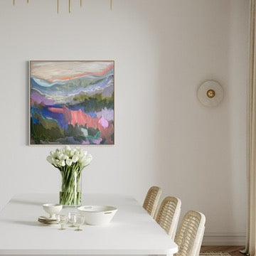 36" x 36" Abstract Landscape (Acrylic and oil stick on canvas)