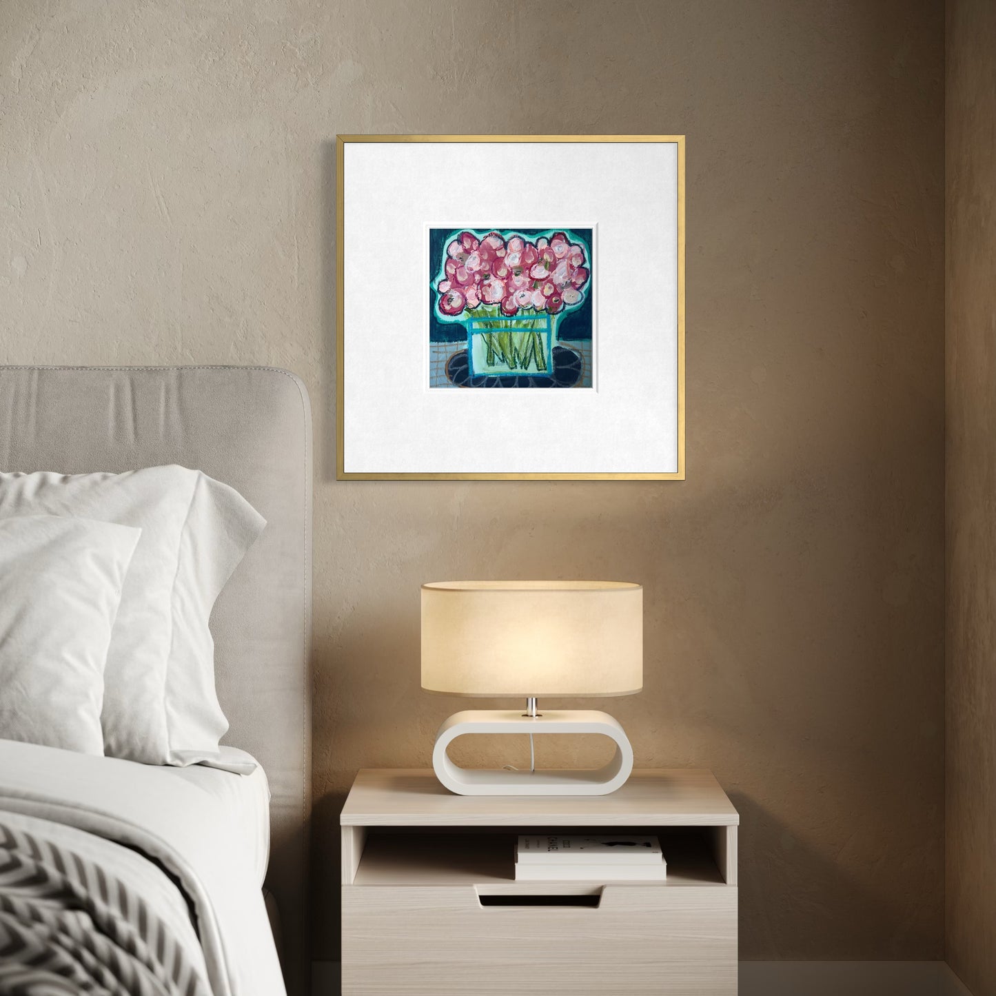 9"x9" | "Peonies brighten my day"
