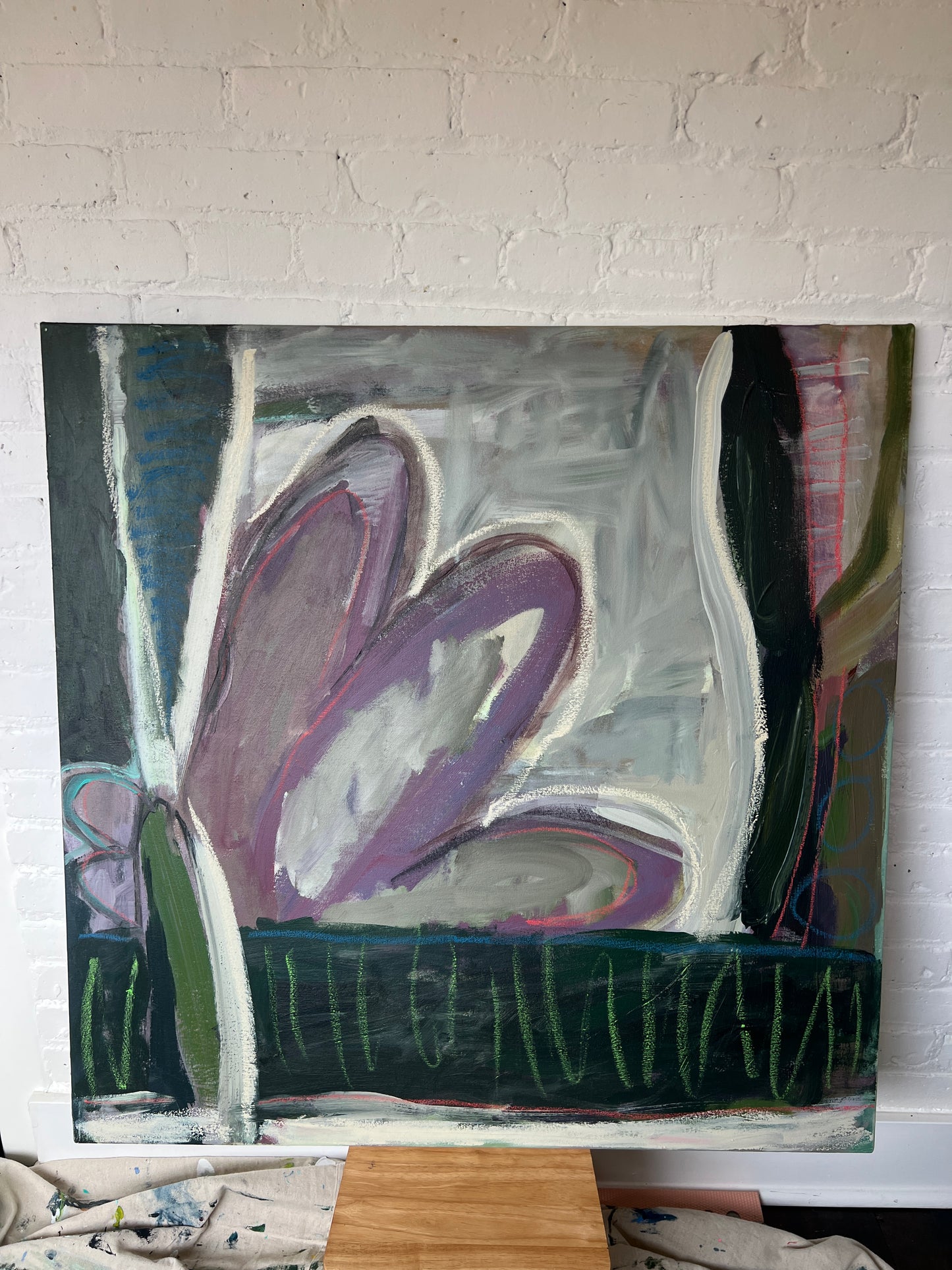 36" x 36" Acrylic and Oil Stick on Canvas