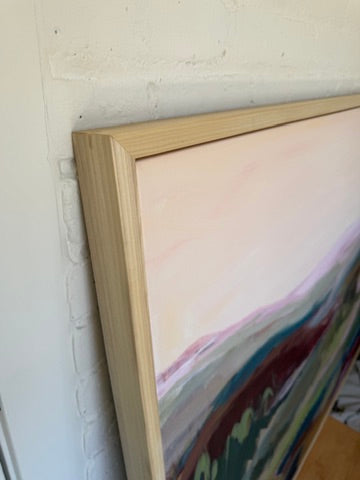 36" x 48" Abstract Landscape | Acrylic and oil stick on canvas | "It's pronounced 'aubergine' II"