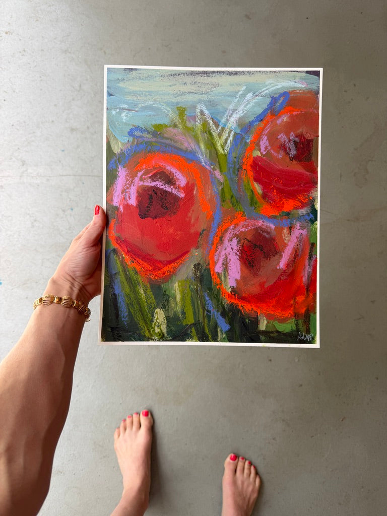 (Sizes vary) | Landscape florals on paper "Open Bloom"