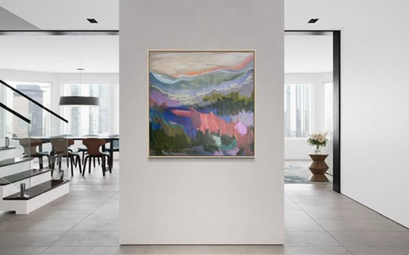 36" x 36" Abstract Landscape (Acrylic and oil stick on canvas)