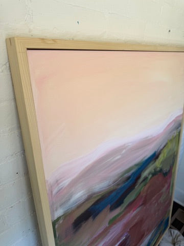 48" x 36" Abstract Landscape | Acrylic and oil stick on canvas | "It's pronounced 'aubergine' I"