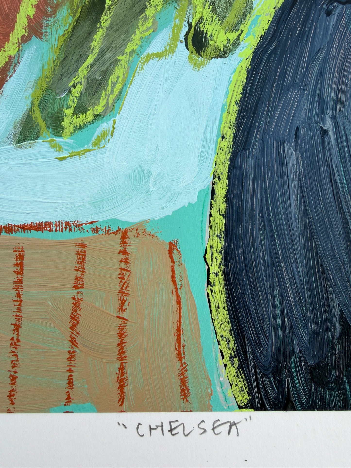 12" x 9" Abstract Floral: Acrylic and Oil Pastel on Paper