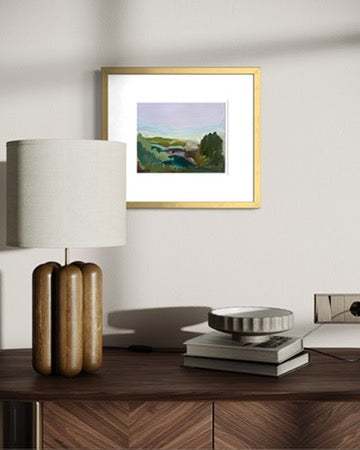 8"x10" Abstract Landscape: Acrylic and Oil Stick on Paper
