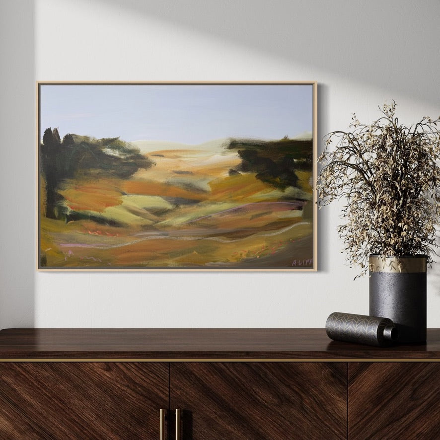 24" x 36" Abstract Landscape | Acrylic and oil stick on canvas