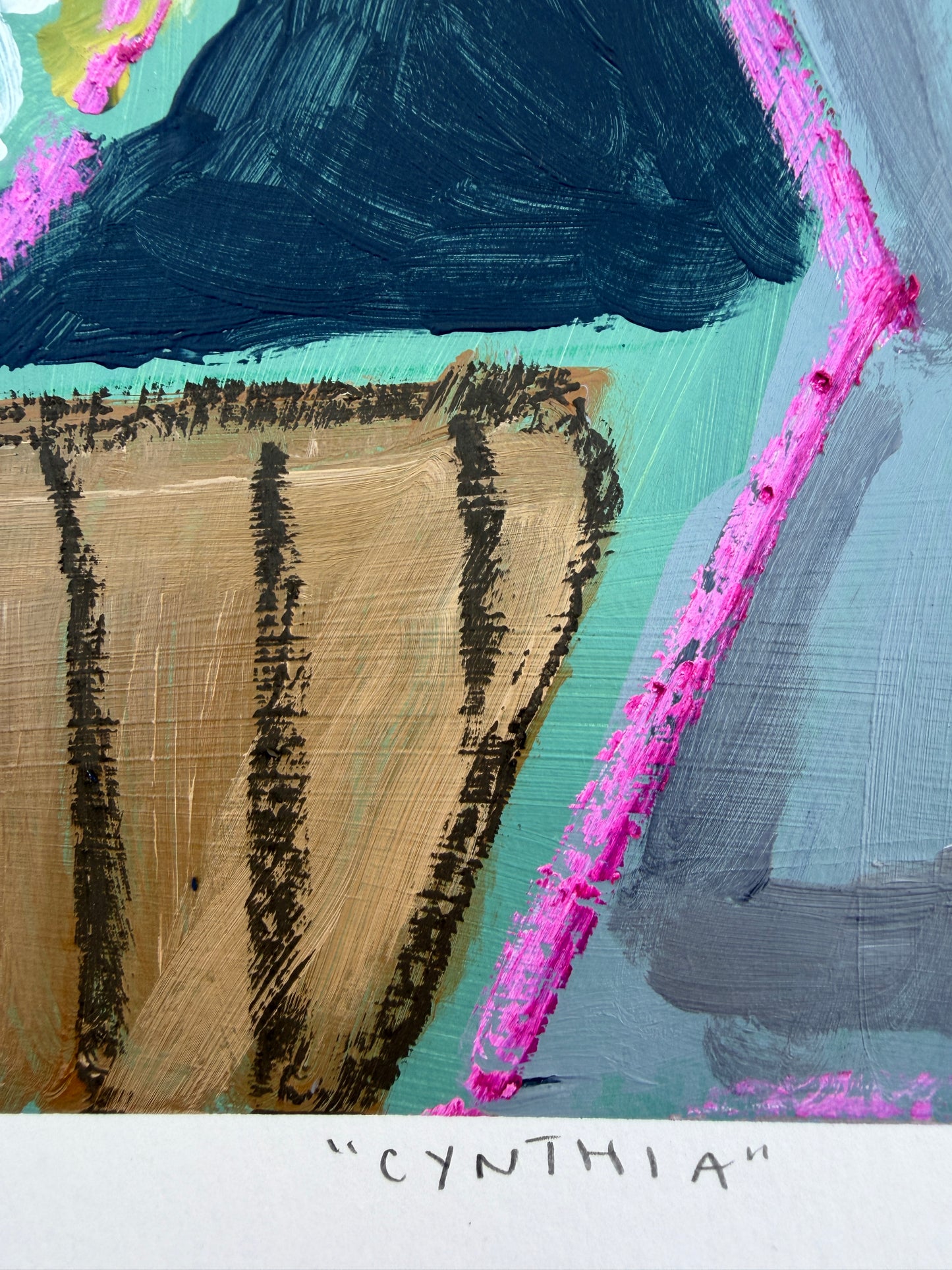 12" x 9" Abstract Floral: Acrylic and Oil Pastel on Paper