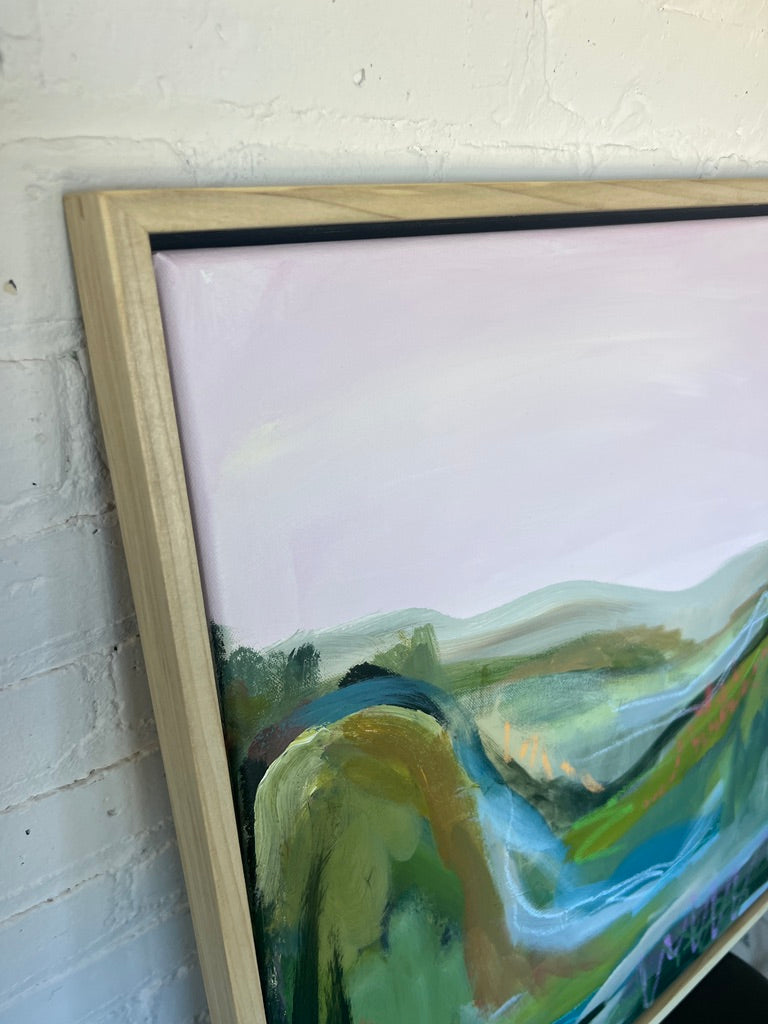 24" x 24" Abstract Landscape: Acrylic and Oil Stick on Canvas