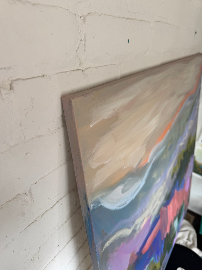 36" x 36" Abstract Landscape (Acrylic and oil stick on canvas)