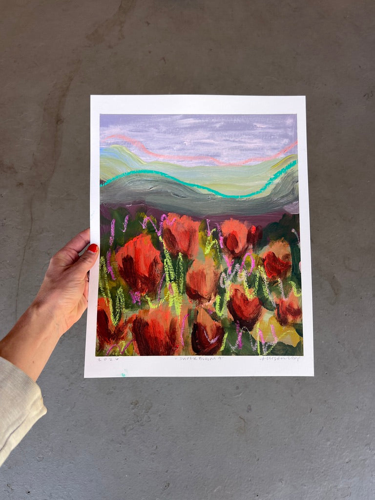 12" x 10" Superbloom on Paper Paintings (6 variations)