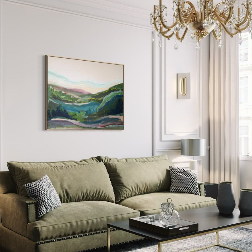 36" x 48" Abstract Landscape | Acrylic and oil stick on canvas