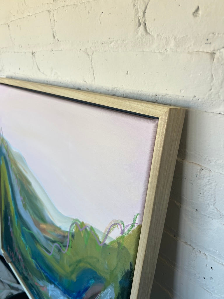 24" x 24" Abstract Landscape: Acrylic and Oil Stick on Canvas