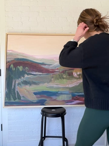 36" x 48" Abstract Landscape | Acrylic and oil stick on canvas | "It's pronounced 'aubergine' II"