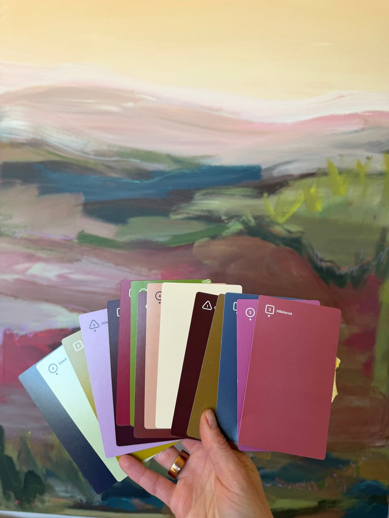 48" x 36" Abstract Landscape | Acrylic and oil stick on canvas | "It's pronounced 'aubergine' I"