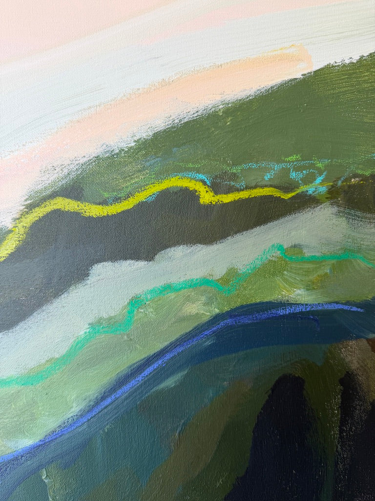 36" x 48" Abstract Landscape | Acrylic and oil stick on canvas