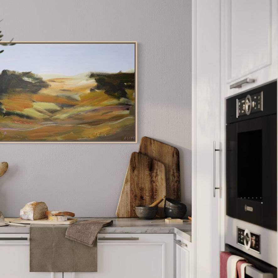 24" x 36" Abstract Landscape | Acrylic and oil stick on canvas