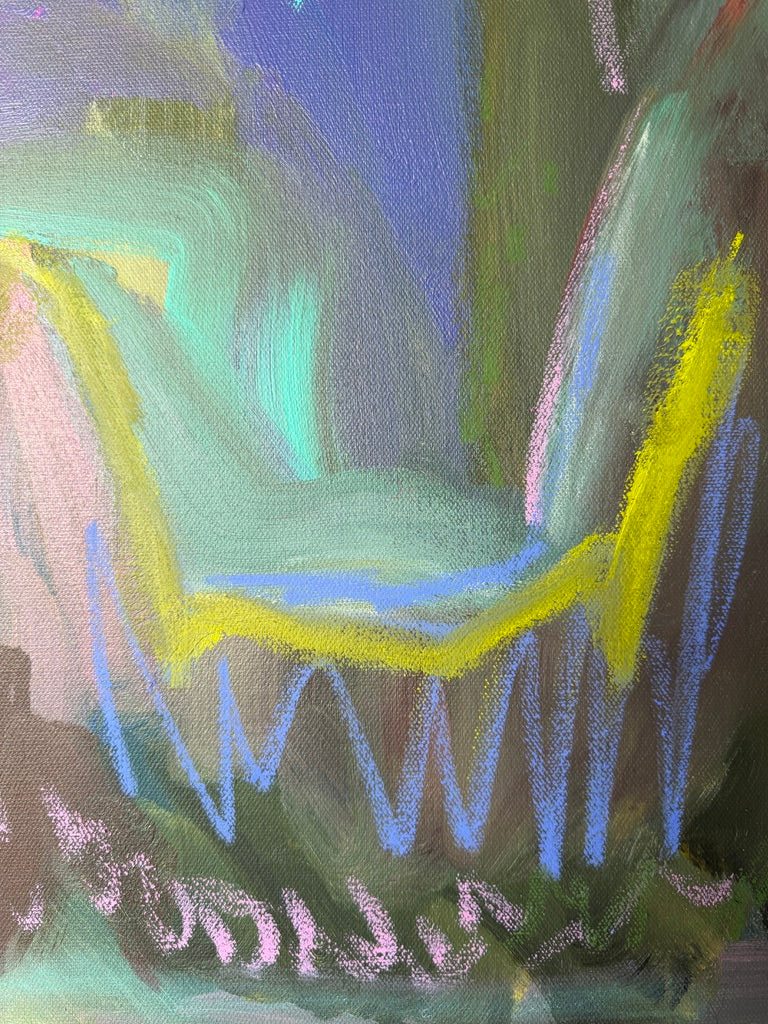36" x 36" Abstract Landscape (Acrylic and oil stick on canvas)