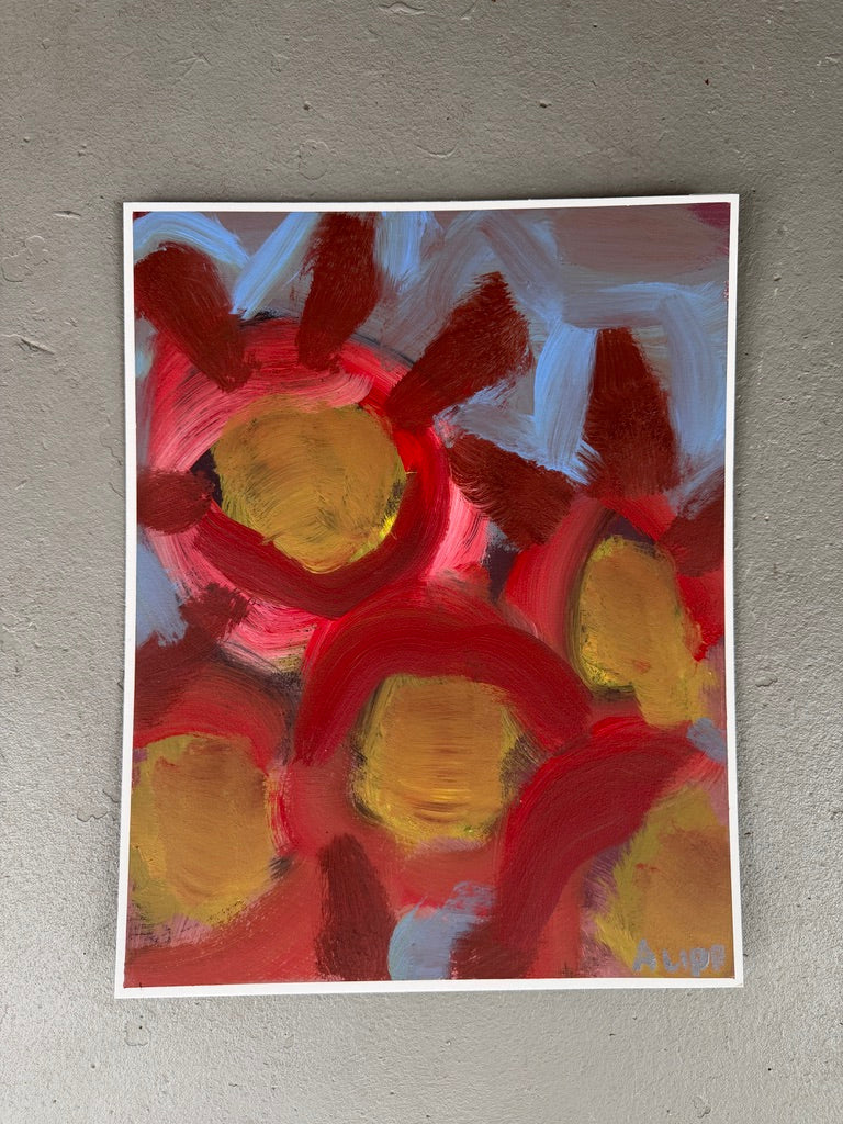 14" x 11" Abstract Floral: Acrylic on Paper