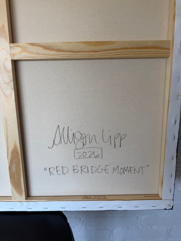 30" x 30" | Red Bridge Moment