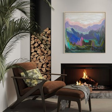 36" x 36" Abstract Landscape (Acrylic and oil stick on canvas)