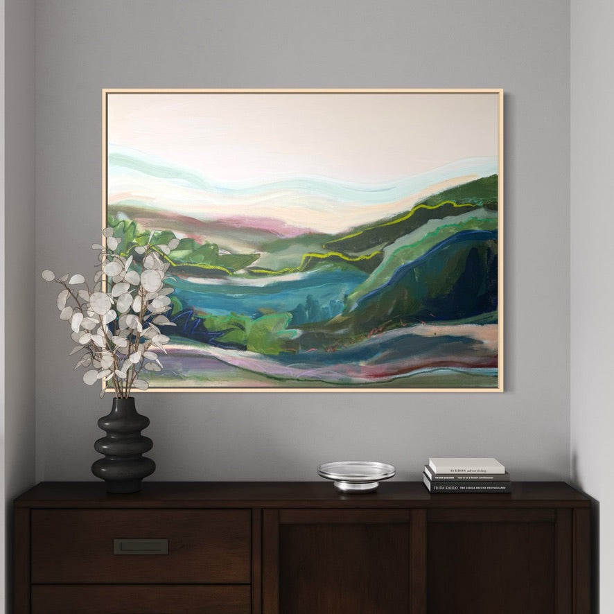 36" x 48" Abstract Landscape | Acrylic and oil stick on canvas