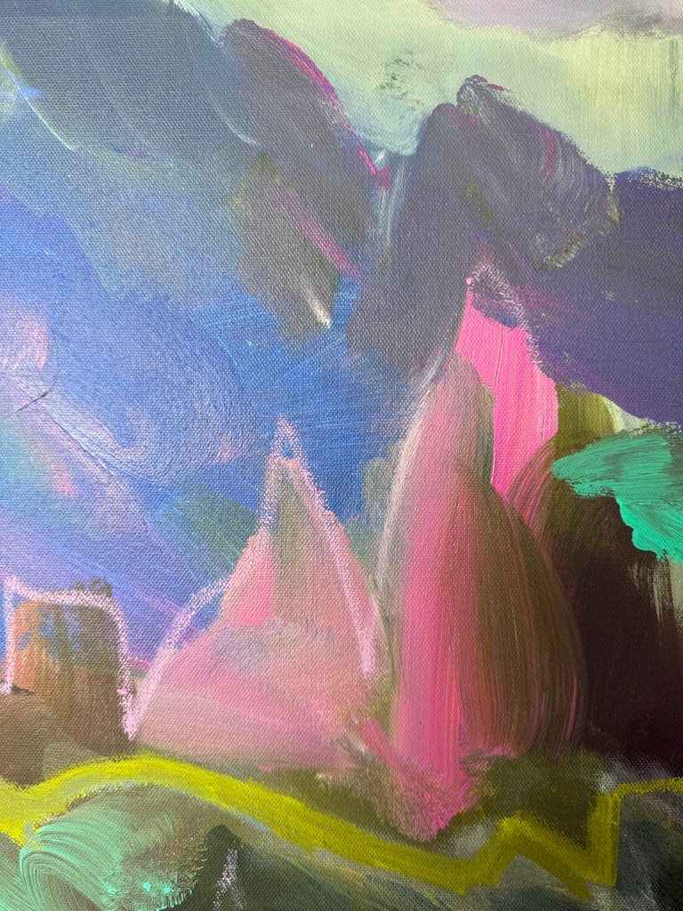 36" x 36" Abstract Landscape (Acrylic and oil stick on canvas)
