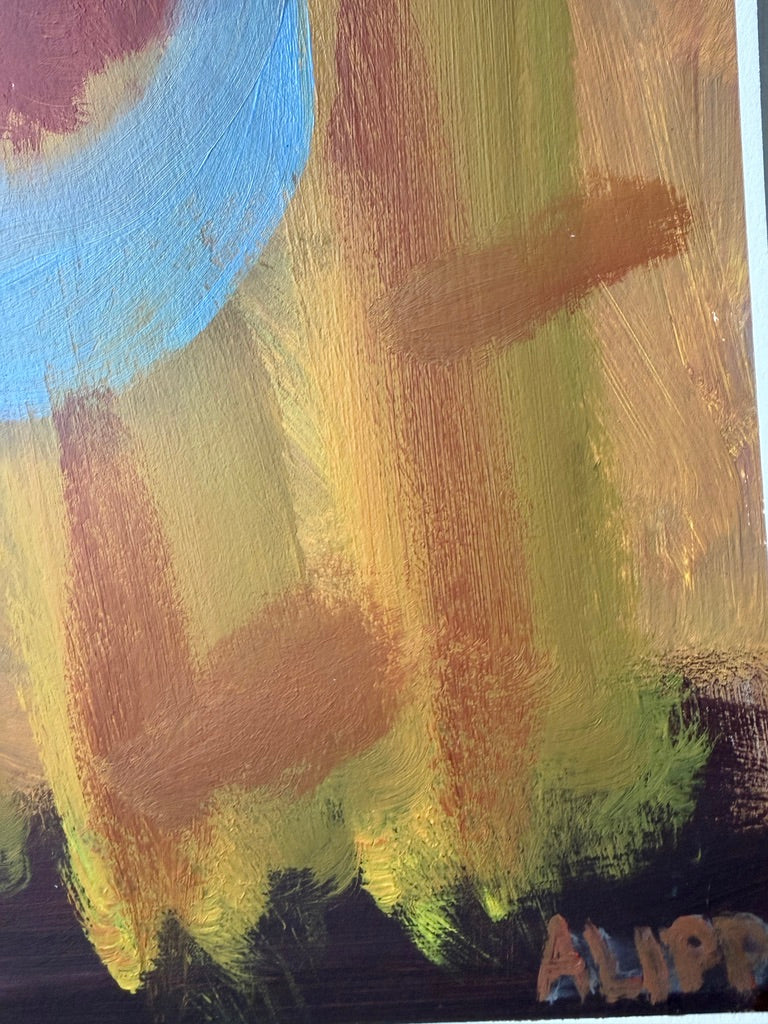 14" x 11" Abstract Floral: Acrylic on Paper