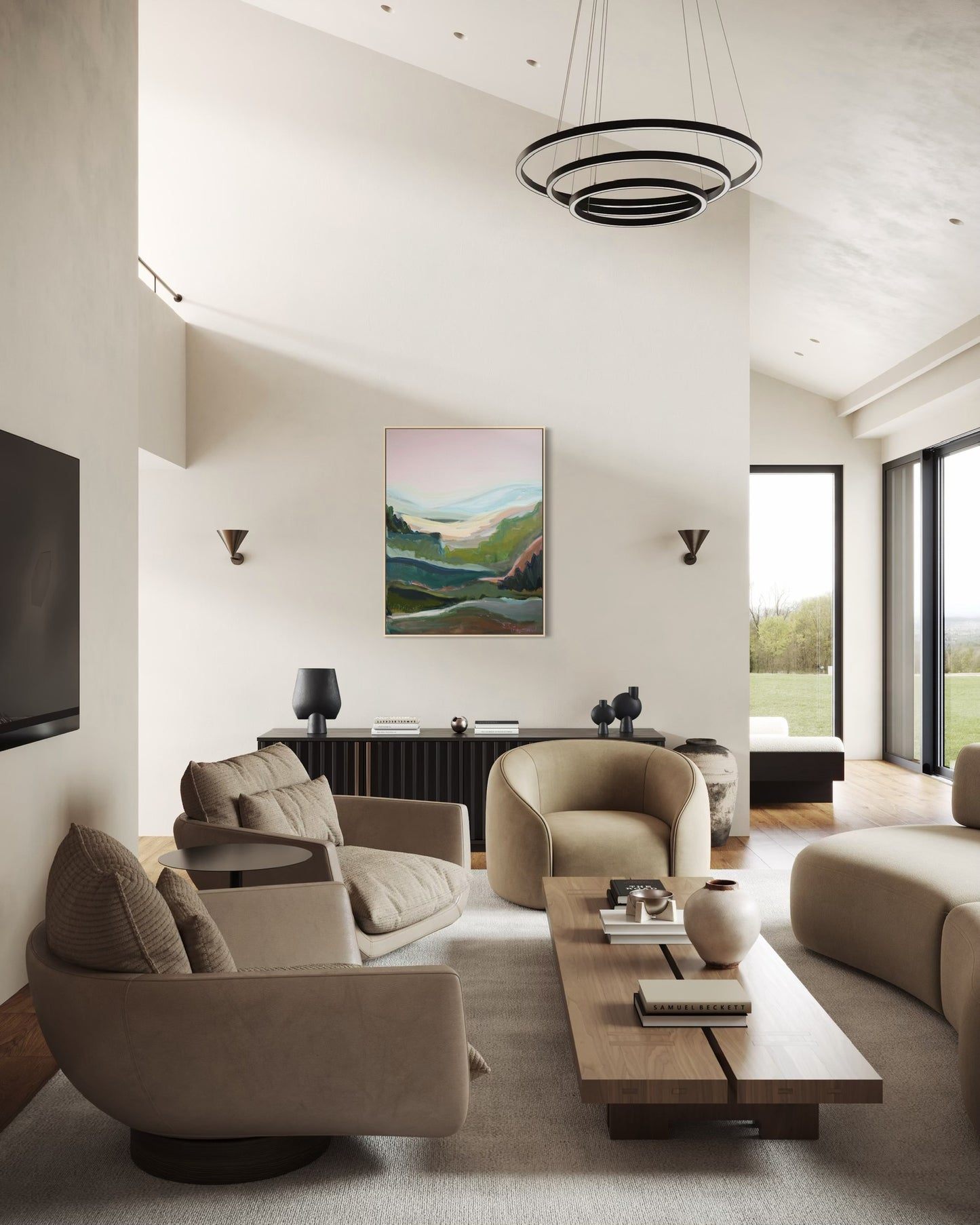 48" x 36" Abstract Landscape | Acrylic and oil stick on canvas