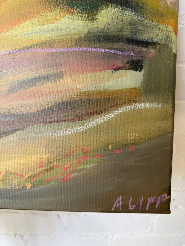 24" x 36" Abstract Landscape | Acrylic and oil stick on canvas