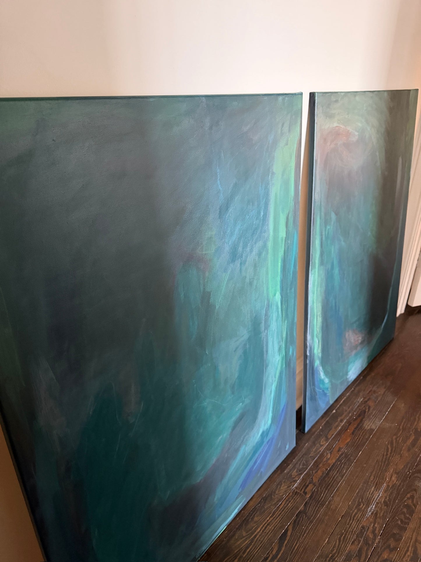 (set of 2) 48" x 36" Mixed Media on Canvas