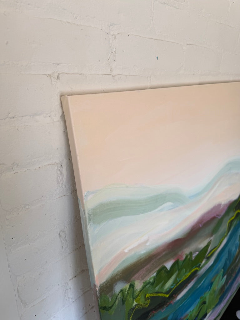 36" x 48" Abstract Landscape | Acrylic and oil stick on canvas
