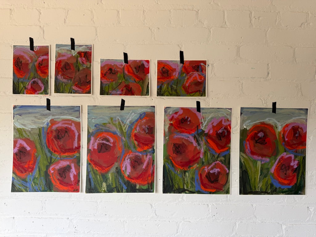 (Sizes vary) | Landscape florals on paper "Open Bloom"