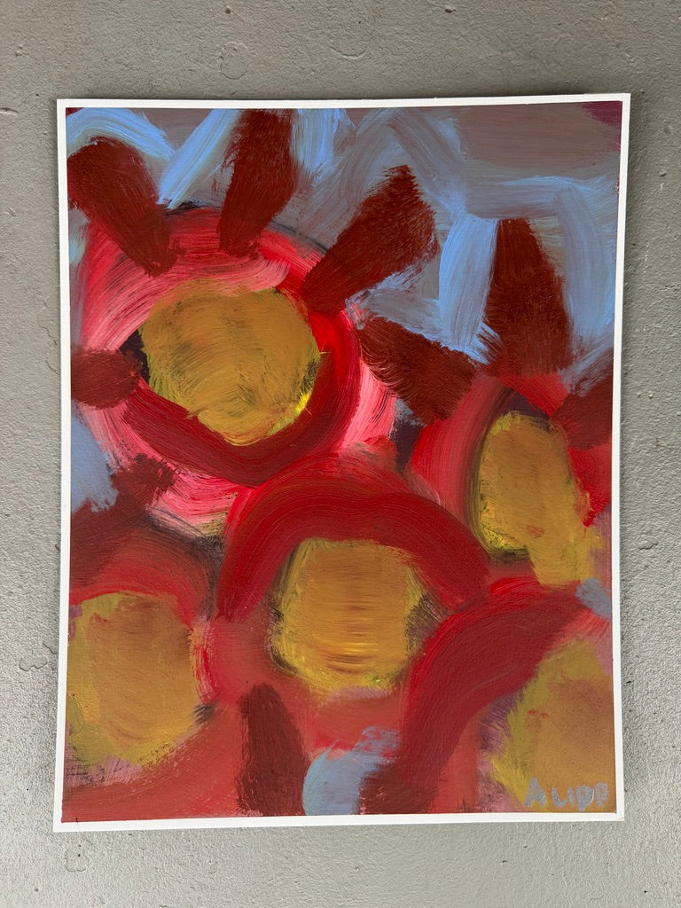 14" x 11" Abstract Floral: Acrylic on Paper