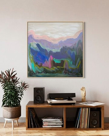 36" x 36" Abstract Landscape (Acrylic and oil stick on canvas)