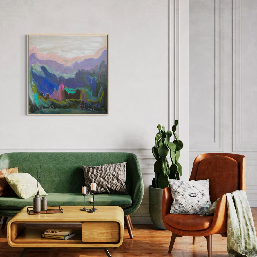 36" x 36" Abstract Landscape (Acrylic and oil stick on canvas)