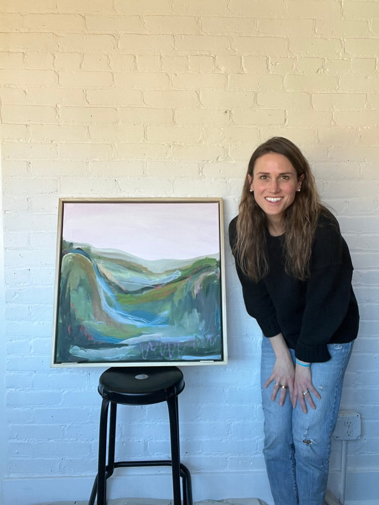 24" x 24" Abstract Landscape: Acrylic and Oil Stick on Canvas