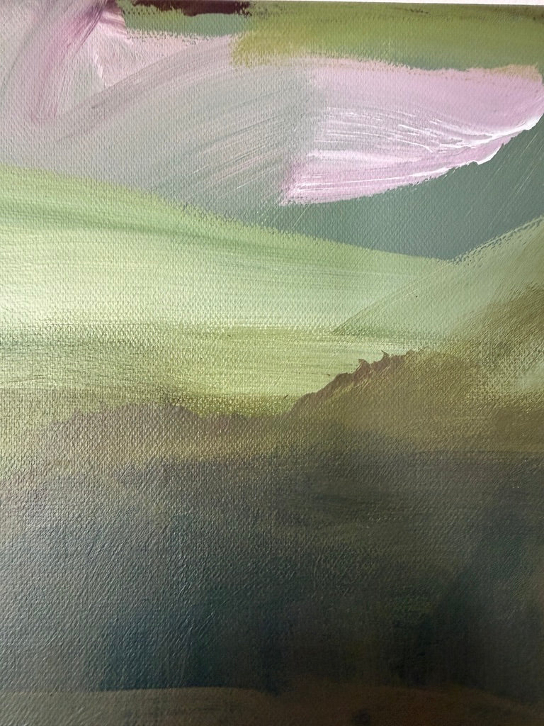 36" x 36" Green Abstract Painting | Acrylic and Oil Stick on Canvas
