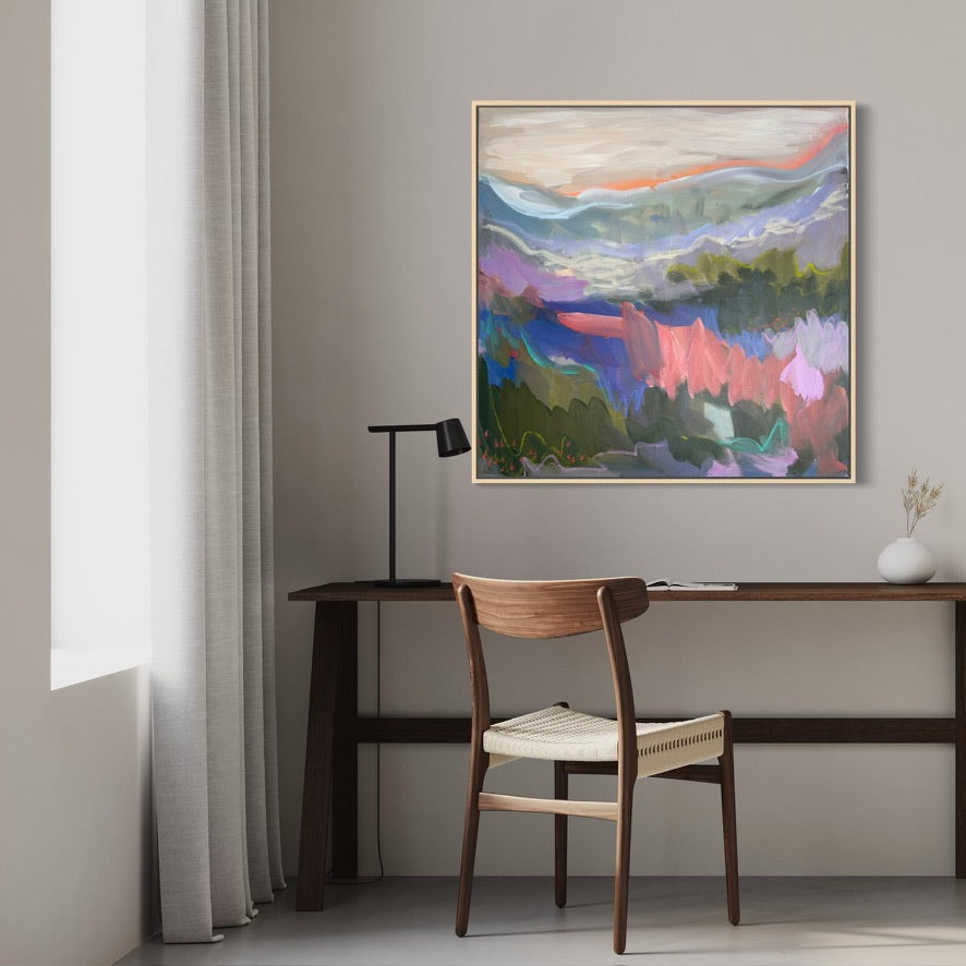36" x 36" Abstract Landscape (Acrylic and oil stick on canvas)