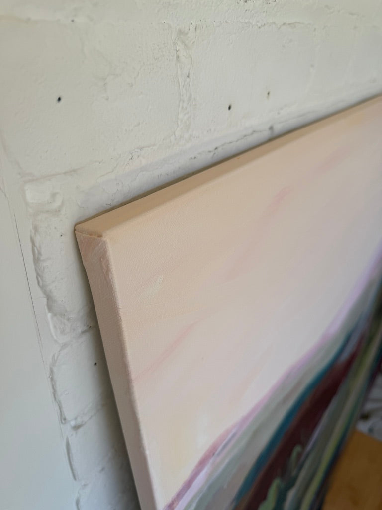 36" x 48" Abstract Landscape | Acrylic and oil stick on canvas | "It's pronounced 'aubergine' II"