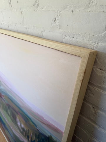 36" x 48" Abstract Landscape | Acrylic and oil stick on canvas | "It's pronounced 'aubergine' II"