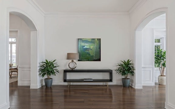 36" x 36" Green Abstract Painting | Acrylic and Oil Stick on Canvas