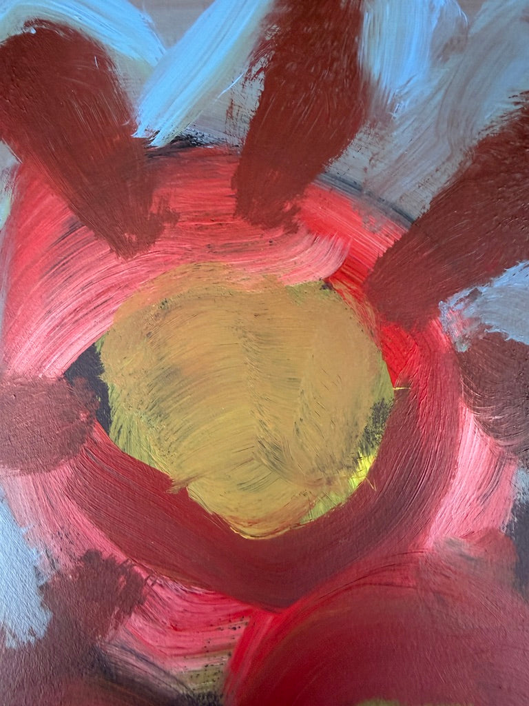 14" x 11" Abstract Floral: Acrylic on Paper