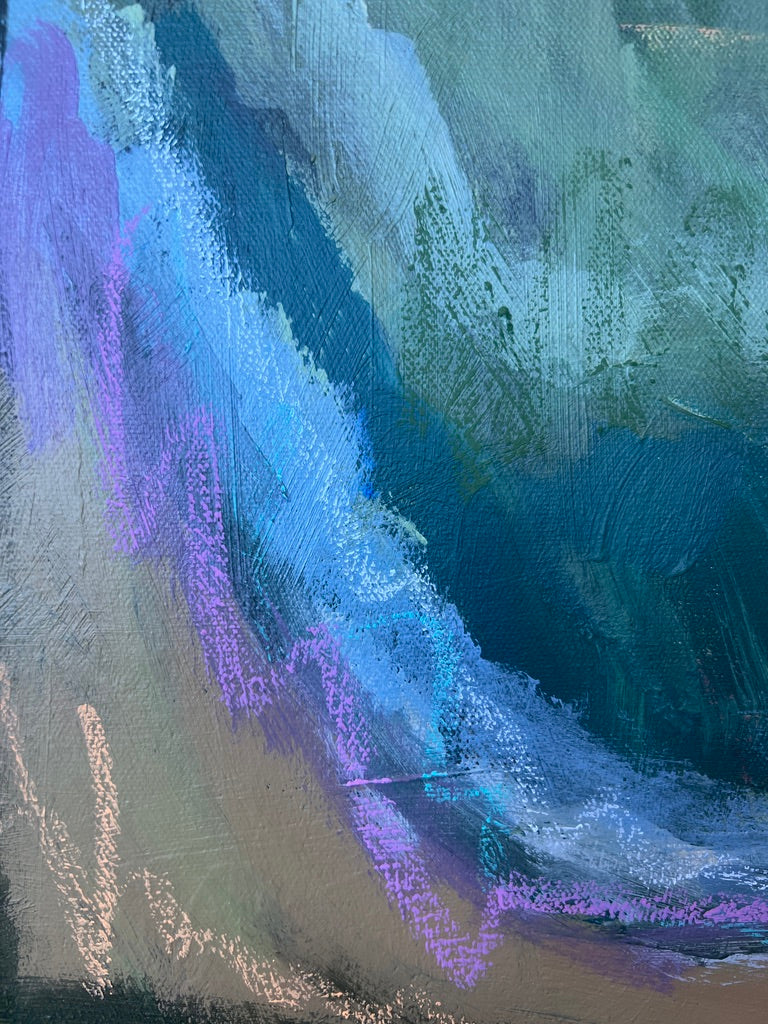 36"x48" Abstract Landscape: Acrylic and Oil Stick on Canvas