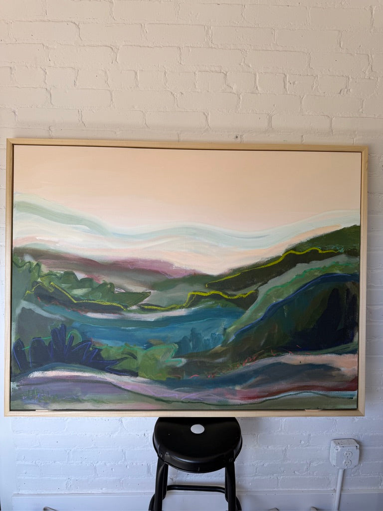 36" x 48" Abstract Landscape | Acrylic and oil stick on canvas