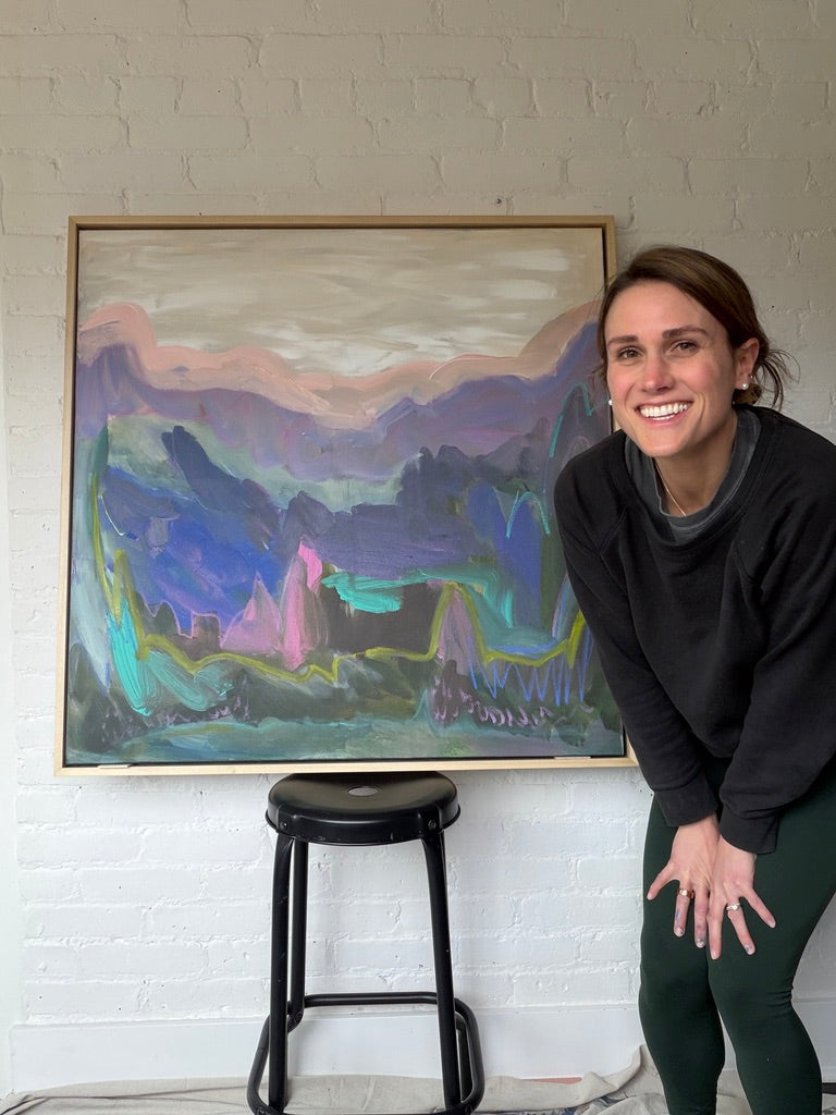 36" x 36" Abstract Landscape (Acrylic and oil stick on canvas)
