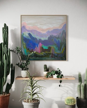36" x 36" Abstract Landscape (Acrylic and oil stick on canvas)