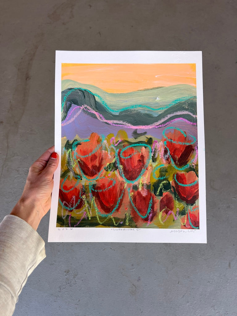12" x 10" Superbloom on Paper Paintings (6 variations)