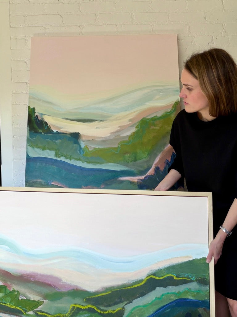 36" x 48" Abstract Landscape | Acrylic and oil stick on canvas